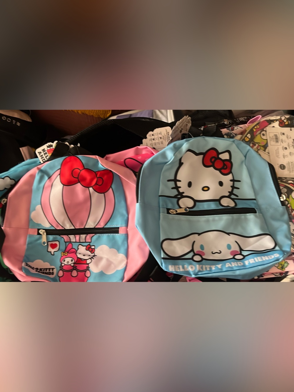 Hello Kitty Mini Backpacks - Pink & Light Blue Bundle Set NEW NWT